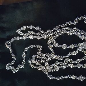Antique Edwardian Deco Long Paste Guard Muff Chain 127cm